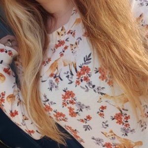 Lily White | Floral Fox Sweater